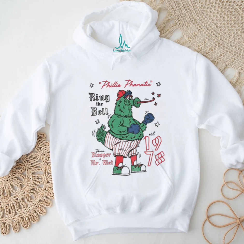 Phillie Phanatic mascot versus Blooper and Mr Met Ring the Bell est 1978 shirt
