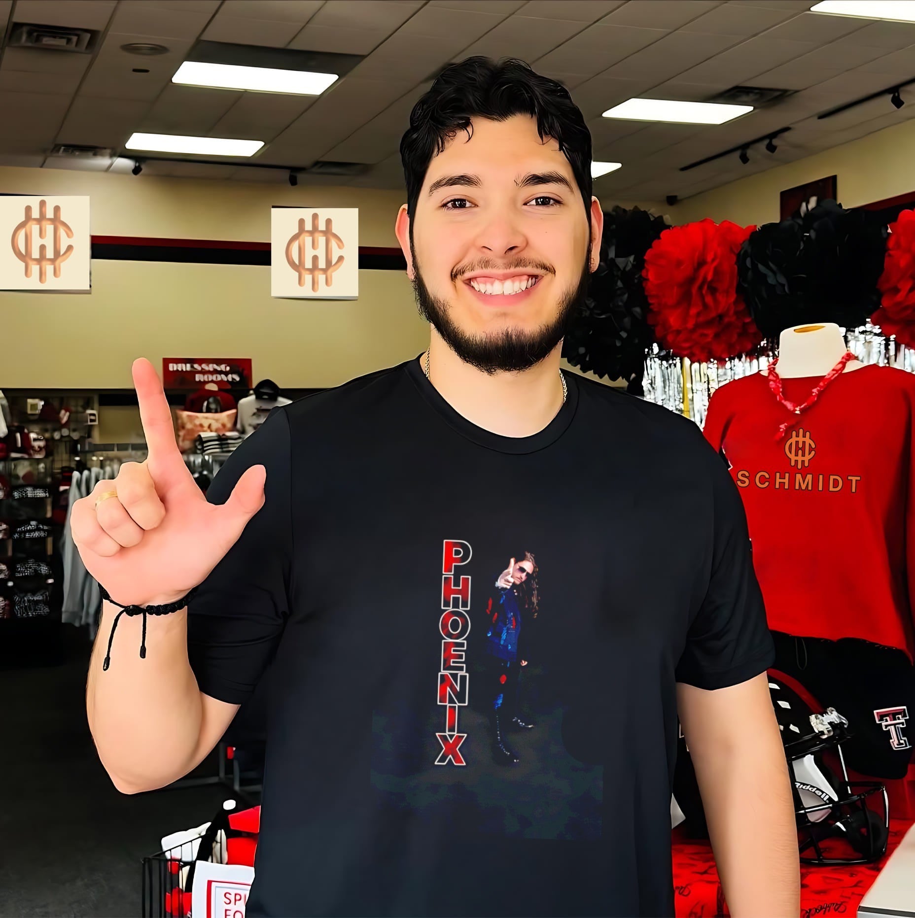 Phoenix vertical red text shirt