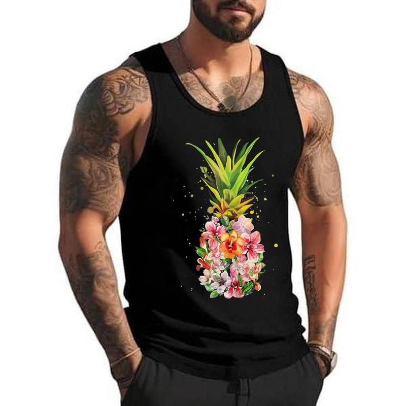 Pineapple Aloha Beaches Hawaiian Flowers Hawaii Summer Gifts Unisex Tank Top, Cotton, Size S-3XL T-Shirts, Hoodie, Sweatshirt