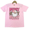 Pink Animal Print Merry Christmas Comfort Colors T-Shirt 'NLB' Hoodie, Sweatshirt | PureTeeCo.com