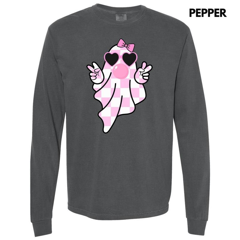 Pink Bubblegum Ghoul Long Sleeve Comfort Colors T-Shirt 'NLB' Hoodie, Sweatshirt | PureTeeCo.com