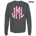 Pink Checker Monogram Long Sleeve Comfort Colors T-Shirt 'NLB' Hoodie, Sweatshirt | PureTeeCo.com