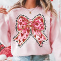 Pink Coquette Heart Valentine's Day Shirt, You Are Loved Glitter Crewneck, Brushstroke Valentine Bow Sweatshirt, God...