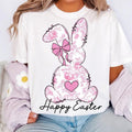Pink Floral Chinoiserie Bunny T-Shirt, Happy Easter T-Shirt, Easter T-Shirt, Pink Toile Easter Rabbit T-Shirt, Grand...