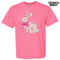 Pink Floral Easter Bunny Comfort Colors T-Shirt Hoodie, Sweatshirt | PureTeeCo.com