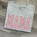 Pink Floral Mama Embroidered Tee Hoodie, Sweatshirt | PureTeeCo.com