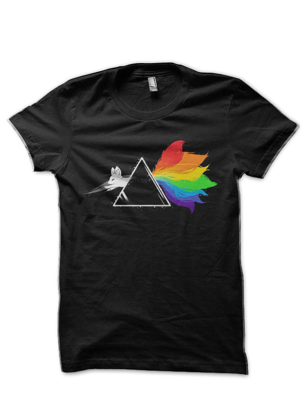 Pink Floyed And Fire Fox Fusion Black T-Shirt Hoodie, Sweatshirt | PureTeeCo.com