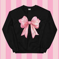 Pink Girly Coquette Bow Crewneck - Unisex Apparel Relaxed Fit Printed In The USA Clothing Womenswear Casual Comfort...