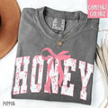 Pink Honey Bow Shirt Comfort Colors, Women's Tee, Cute Women's Tshirt Hoodie, Sweatshirt | PureTeeCo.com