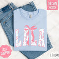 Pink Lala Bow Shirt Gildan, Women's Tee, Cute Women's Tshirt Plus Sizes Hoodie, Sweatshirt | PureTeeCo.com