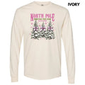 Pink North Pole Tree Farm Long Sleeve Comfort Colors T-Shirt 'NLB' Hoodie, Sweatshirt | PureTeeCo.com