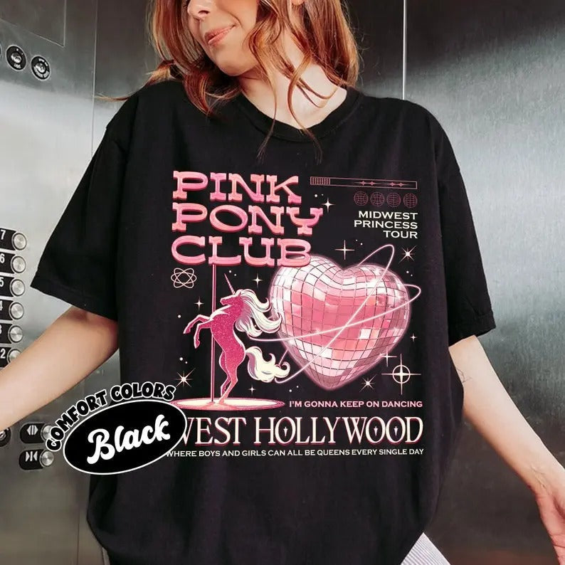 Pink Pony Club Tshirt, Pink Pony Girl Tee, Midwest Princess Tour Shirt, Wlw Shirt, Sapphic Lesbian Shirts Hoodie, Sweatshirt