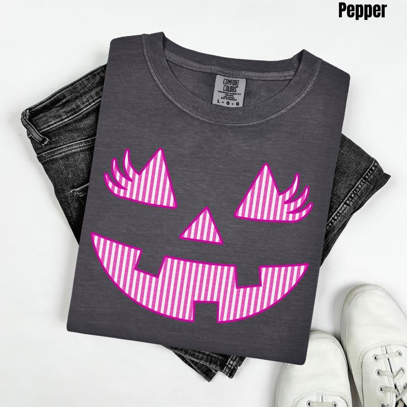 Pink Spooky Smile Comfort Colors T-Shirt 'NLB' Hoodie, Sweatshirt | PureTeeCo.com