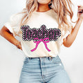 Pink Teacher Coquette, Checkered Teacher, Appreciation Gift, Leopard Bow T-shirt Hoodie, Sweatshirt | PureTeeCo.com