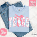 Pink Texas Bow Shirt Gildan, Women's Tee, Cute Women's Tshirt Plus Sizes Hoodie, Sweatshirt | PureTeeCo.com