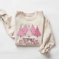 Pink Tree Christmas Sweater, Tree Sweatshirt, Christmas Tree Shirt, Holiday Sweaters for Women Hoodie | PureTeeCo.com