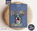 Pitbull Mama Comfort Colors, Dog Mom Tee, Cute Mama Women's Tshirt Hoodie, Sweatshirt | PureTeeCo.com