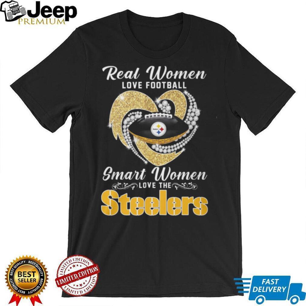 Pittsburgh Football Heart Diamond Real Women Love Smart Women Shirt