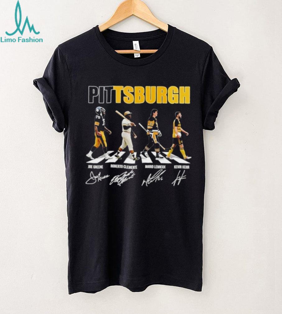 Pittsburgh Sports Team Steelers Pirates Penguins Legends Abbey Road Signatures T Shirt
