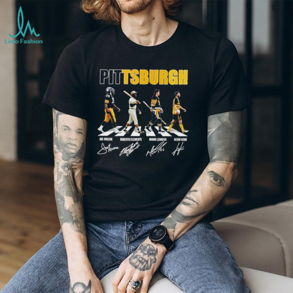 Pittsburgh Sports Team Steelers Pirates Penguins Legends Abbey Road Signatures T Shirt