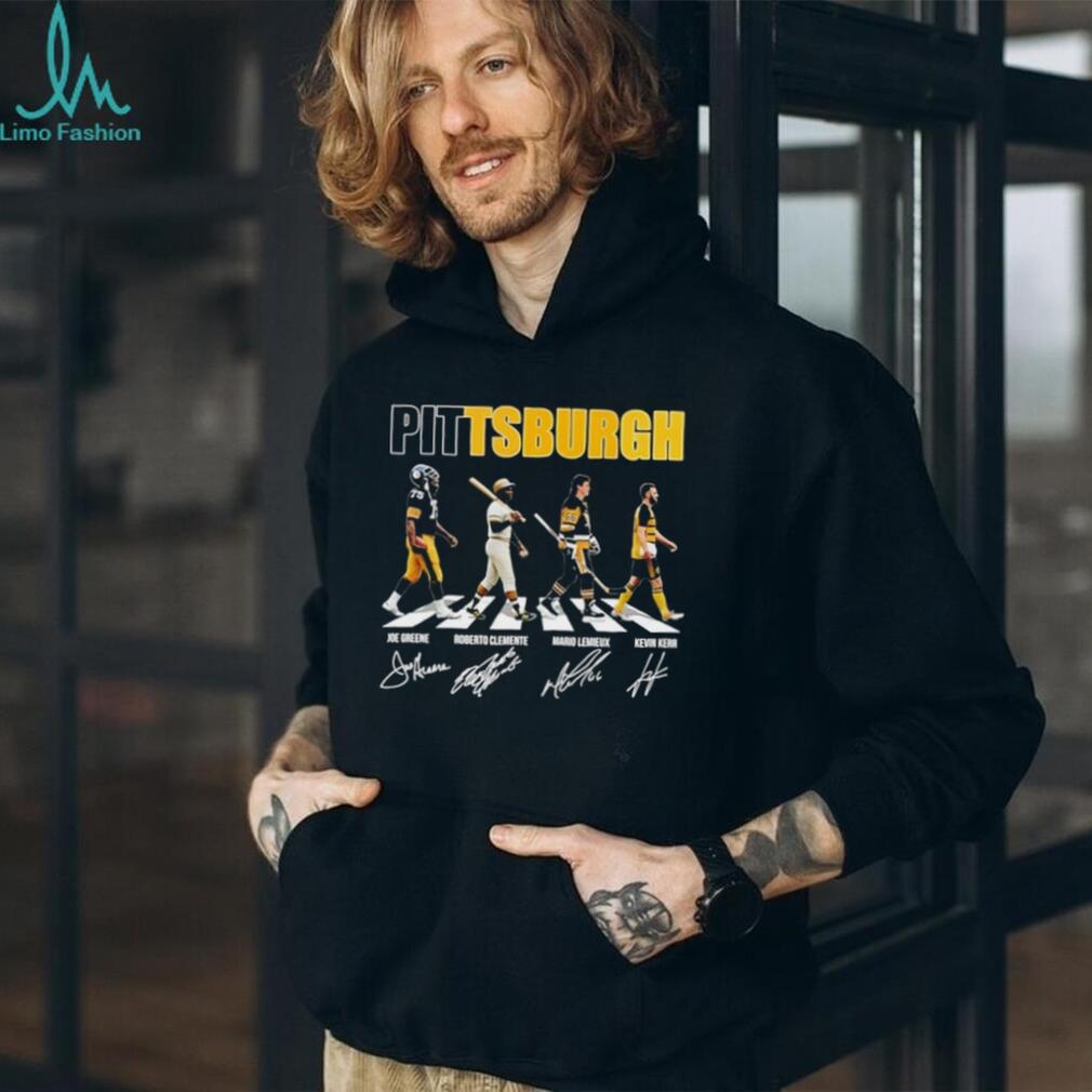Pittsburgh Sports Team Steelers Pirates Penguins Legends Abbey Road Signatures T Shirt
