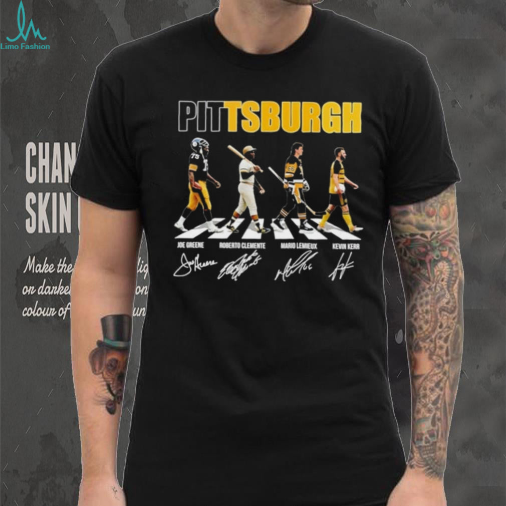 Pittsburgh Sports Team Steelers Pirates Penguins Legends Abbey Road Signatures T Shirt