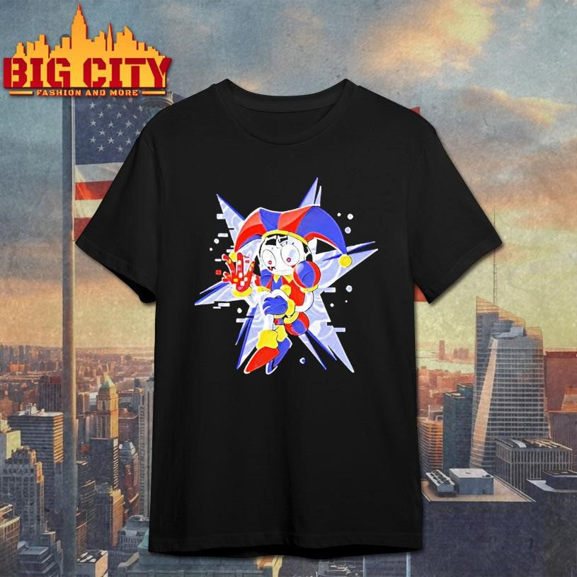 Pixel Jester Retro Glitch Art Shirt