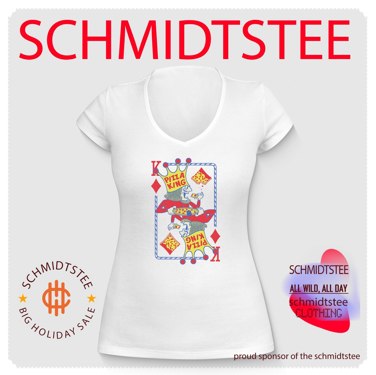 Pizza King Playing Card shirt