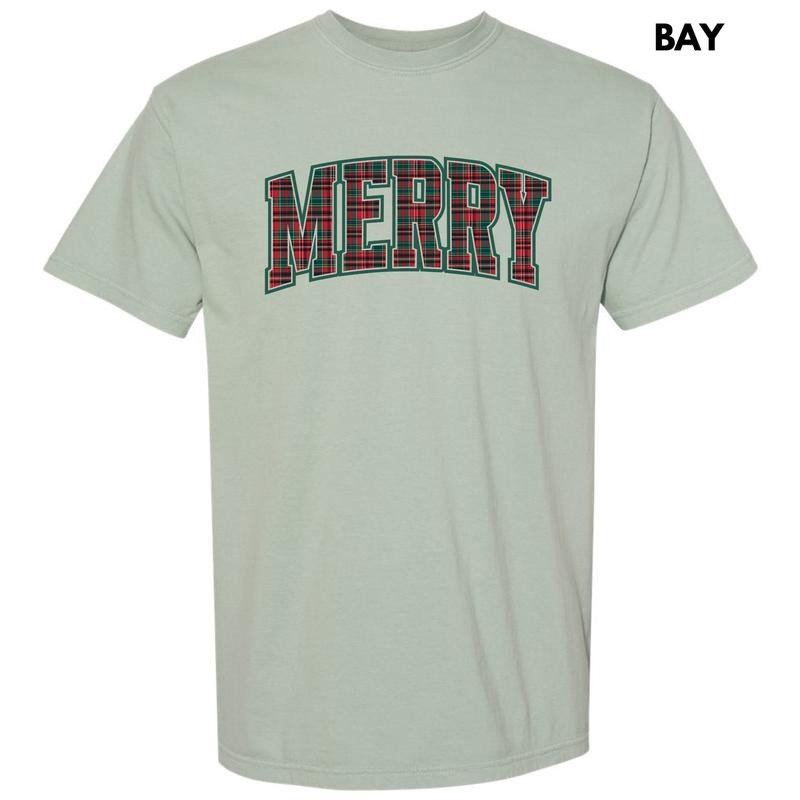 Plaid Merry Varsity Comfort Colors T-Shirt 'NLB' Hoodie, Sweatshirt | PureTeeCo.com