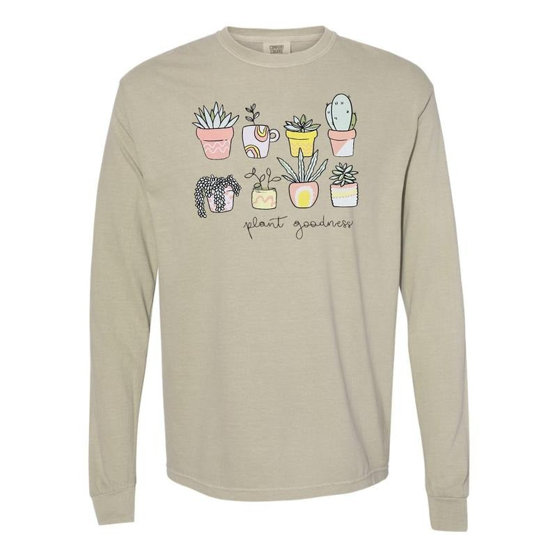 Plant Goodness Long Sleeve Comfort Colors T-Shirt Hoodie, Sweatshirt | PureTeeCo.com