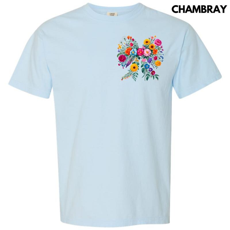 Pocket Size - Blooming Big Bow Comfort Colors T-Shirt 'NLB' Hoodie, Sweatshirt | PureTeeCo.com