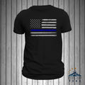 Police Thin Blue Line Flag Brushed Design Men's T-shirt Hoodie, Sweatshirt | PureTeeCo.com