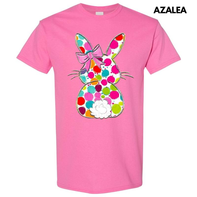 Polka Dot Bunny Gildan Short Sleeve T-Shirt Hoodie, Sweatshirt | PureTeeCo.com
