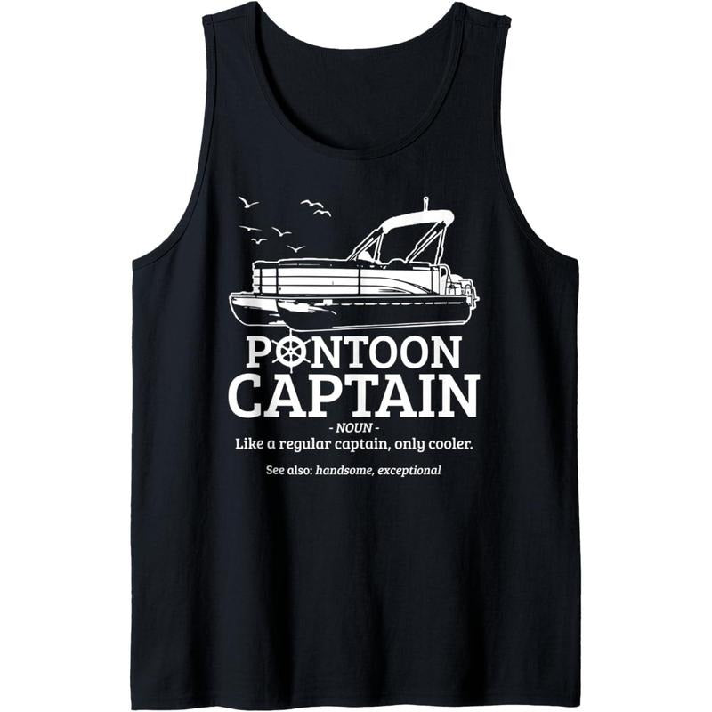 Pontoon Captain Definition Funny Pontoon Boat Boating Gift Tank Top MADE IN USA T-Shirts, Hoodie, Sweatshirt | PureTeeCo.com