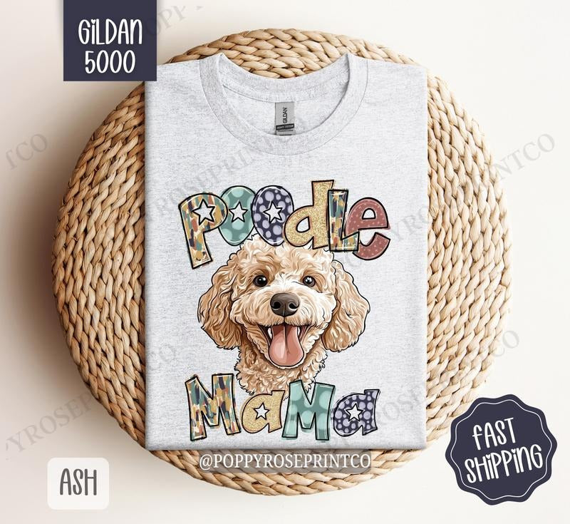 Poodle Mama Shirt Gildan, Dog Mom Women's Tee, Cute Mama Women's Tshirt Plus Sizes Hoodie, Sweatshirt | PureTeeCo.com