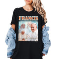 Pope Francis Retro Bootleg T-Shirt, Pray for Pope Francis Shirt, Vatican Catholic Faith Shirt, Christian Religious Papa...