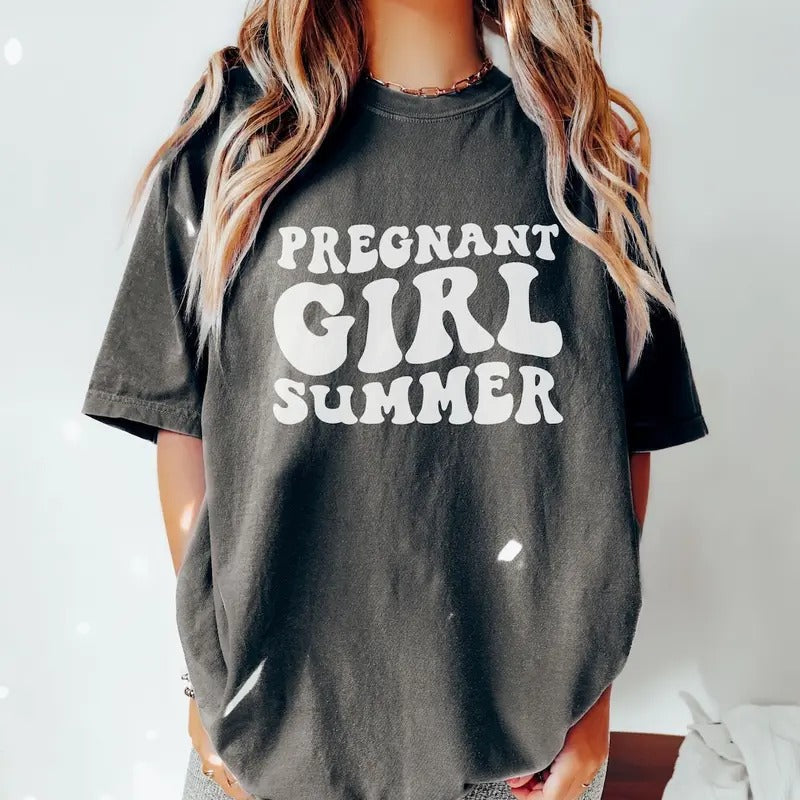 Pregnant Girl Summer Shirt, Mom to Be Shirt Hoodie, Sweatshirt | PureTeeCo.com
