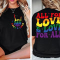 Premium  All For Love And Love For All, Pride Ally,Gay Pride sweatshirt T-Shirts, Hoodie | PureTeeCo.com