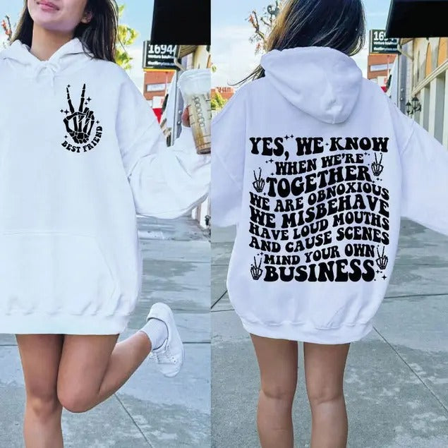 Premium  Best Friend Mind your own Business sweatshirt T-Shirts, Hoodie | PureTeeCo.com