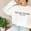 Premium  Cast Your Anxiety Sweatshirt, Aesthetic Bible Verse Shirt for Women, Proverbs 5:17 Shirt, Christian Based...