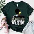 Premium  Hello Darkness My Old Friend T-shirt, April 8,2024 T-shirt, Total Solar Eclipse T-shirt, Celestial Event Shirt,...