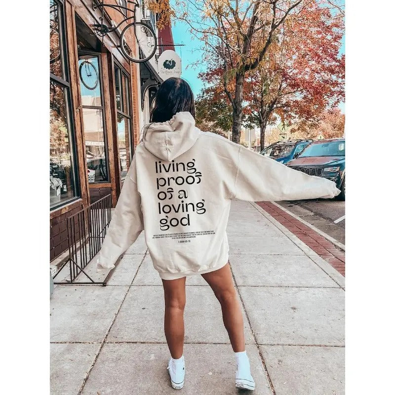 Premium  Living Proof Of A Loving God Shirt, Trendy Christian Sweatshirt, Women's Religious Shirt, Bible Verse Hoodie,...