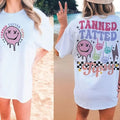 Premium  Tanned tatted and tipsy , summer smiley face sweatshirt T-Shirts, Hoodie | PureTeeCo.com