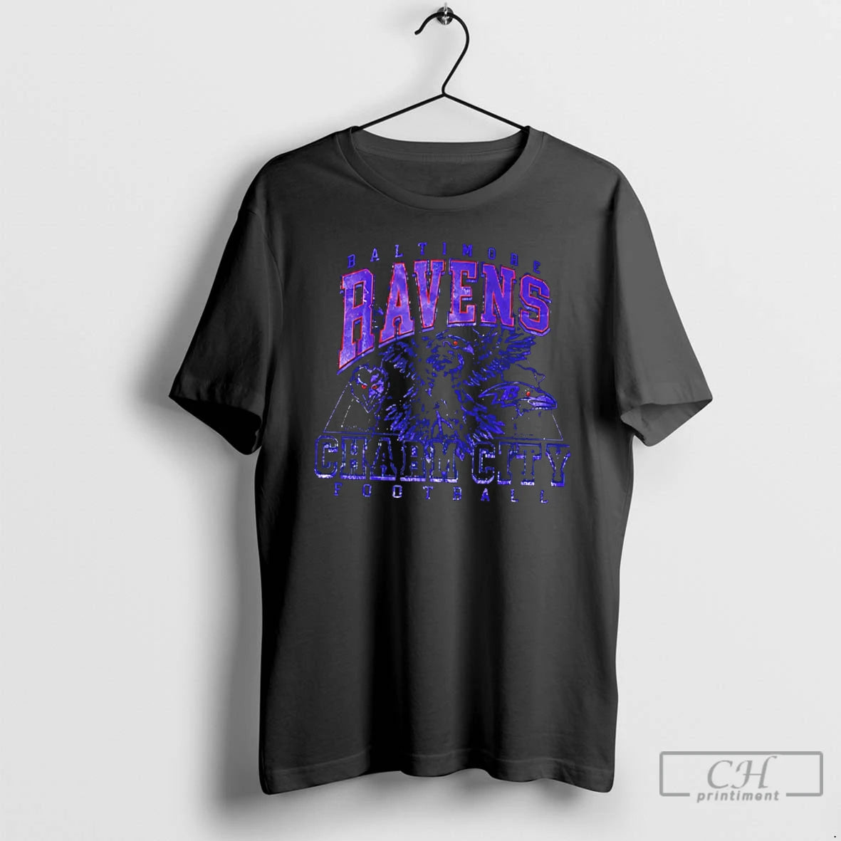 Premium Baltimore Ravens Charm City Football Tee