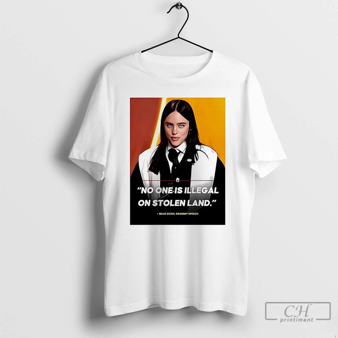 Premium Billie Eilish No One Is Illegal On Stolen Land T-Shirts, Hoodie, Sweatshirt | PureTeeCo.com
