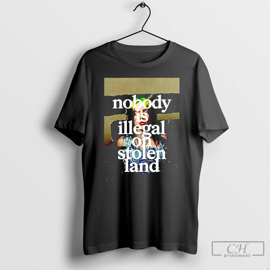 Premium Billie Eilish Says Fuck Ice At Grammy No One Is Illegal On Stolen Land T-Shirts, Hoodie, Sweatshirt | PureTeeCo.com