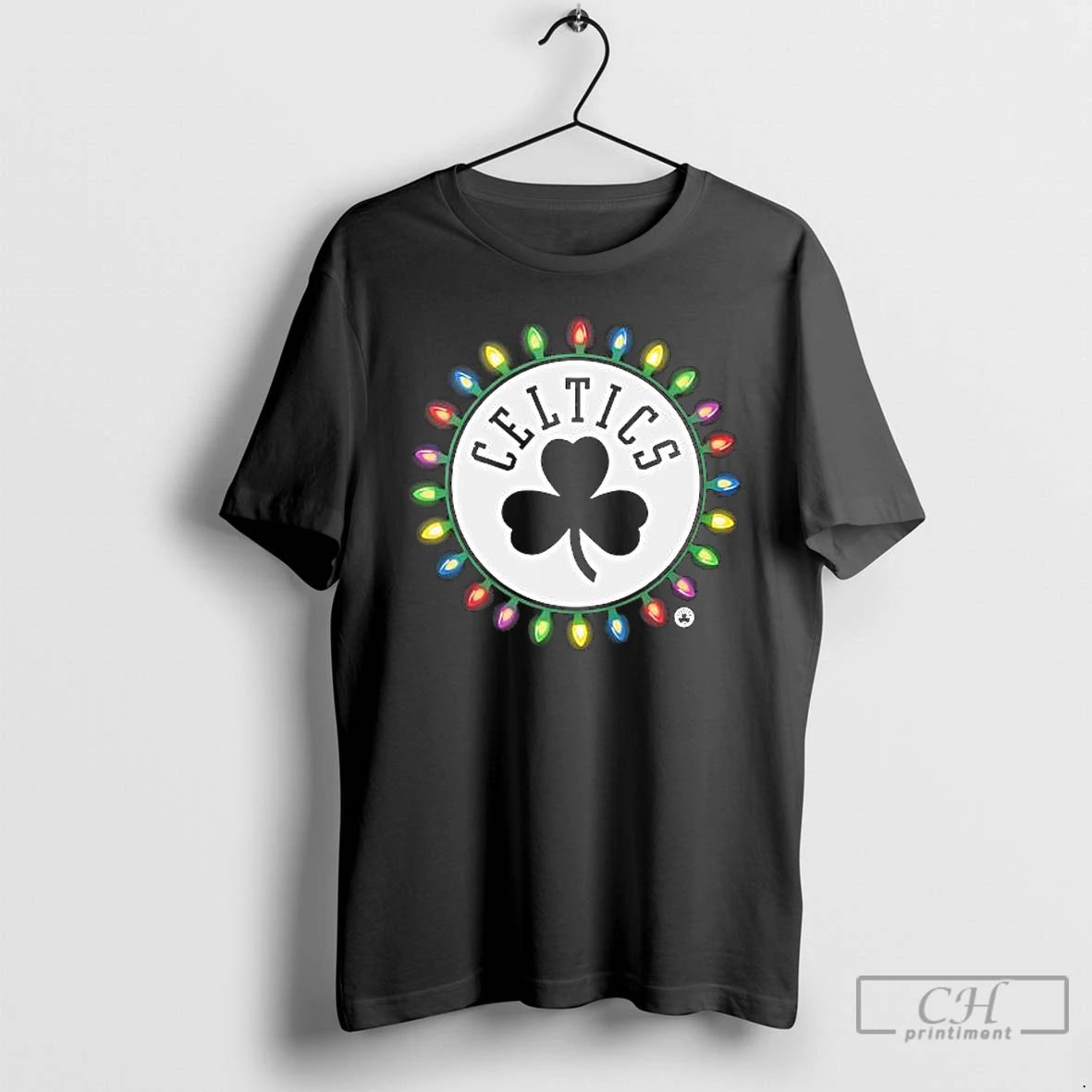 Premium Boston Celtics Logo Lights Merry Christmas T-Shirts, Hoodie, Sweatshirt | PureTeeCo.com