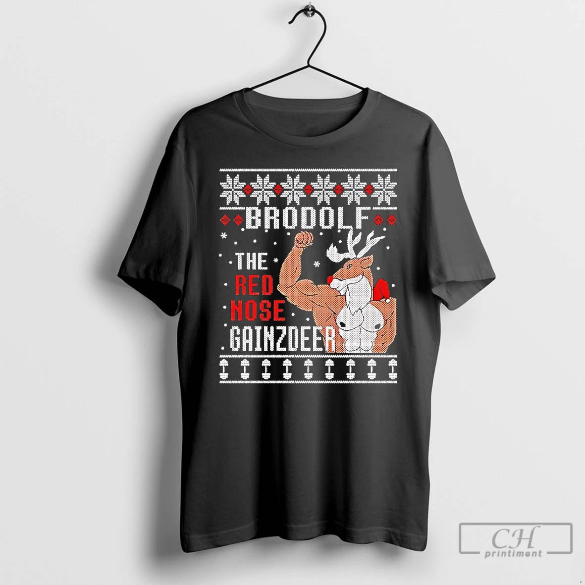 Premium Brodolf The Red Nose Gainzdeer Christmas T-Shirts, Hoodie, Sweatshirt | PureTeeCo.com