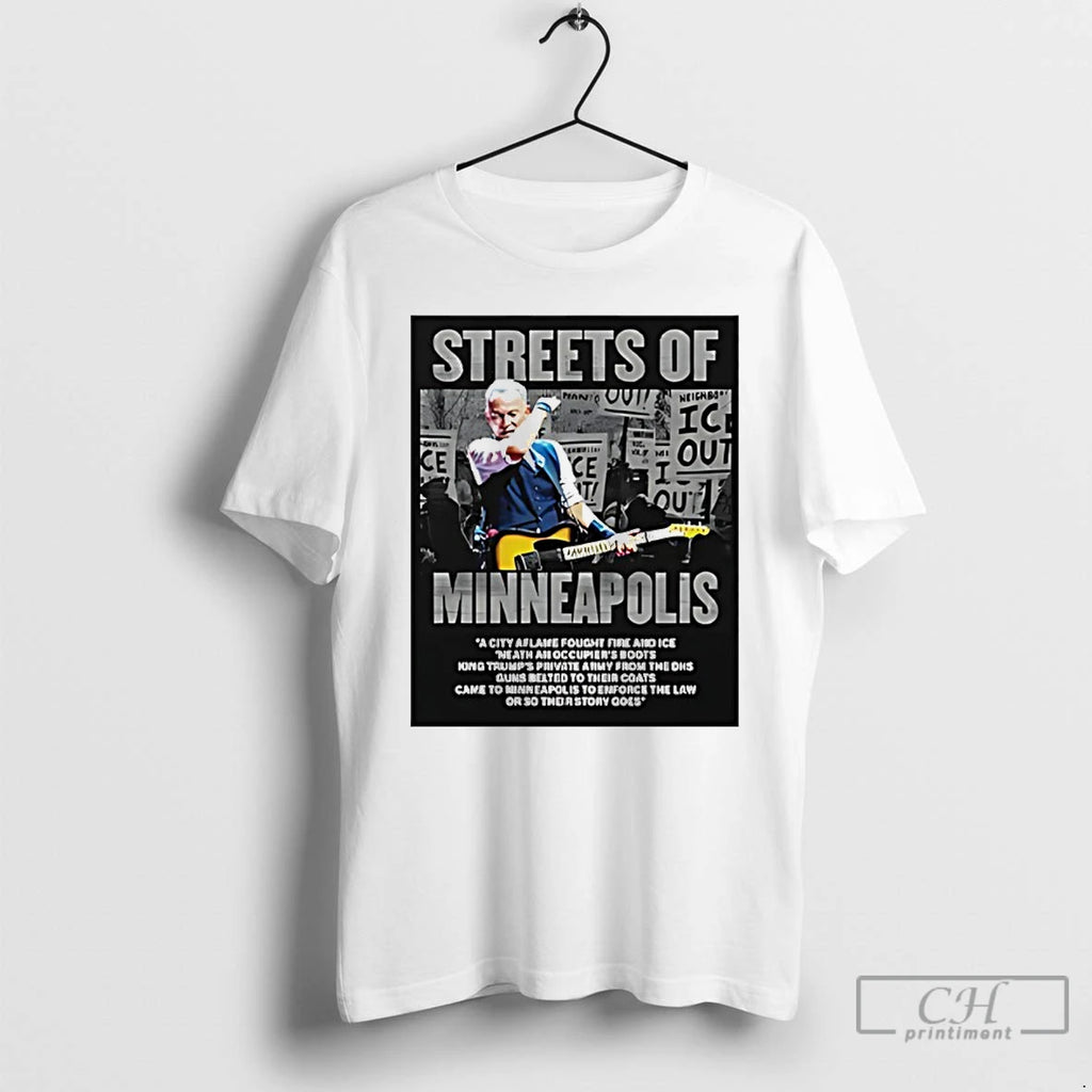 Premium Bruce Springsteen Streets Of Minneapolis Anti Ice T-Shirts, Hoodie, Sweatshirt | PureTeeCo.com