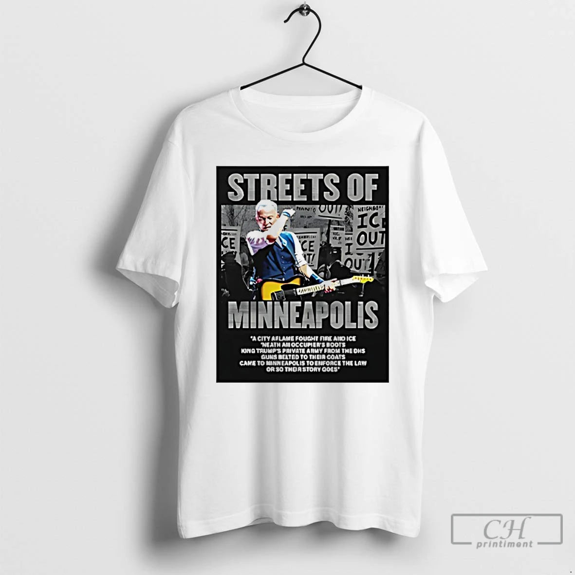 Premium Bruce Springsteen Streets Of Minneapolis Anti Ice T-Shirts, Hoodie, Sweatshirt | PureTeeCo.com